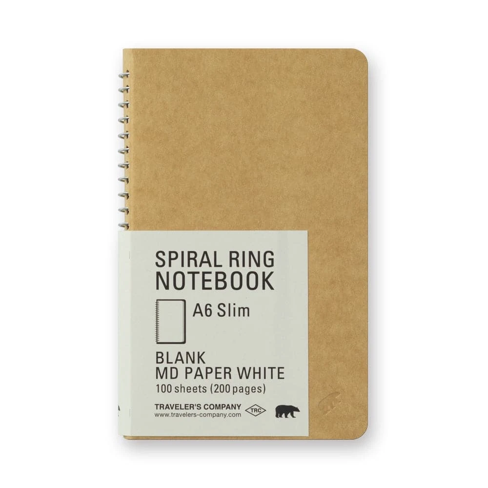 Traveler's Company Spiral Ring Notebook A6 Slim - MD White 1 Traveler's Company Spiral Ring Notebook A6 Slim - MD White