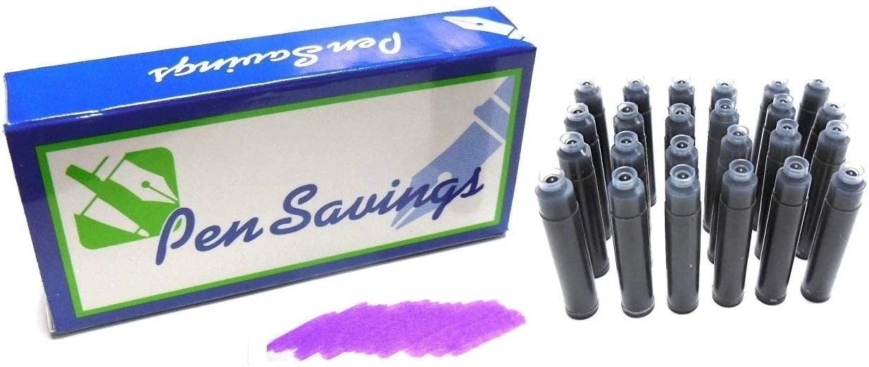24 Standard International Short Fountain Pen Ink Cartridges, Royal Purple 1 24 Standard International Short Fountain Pen Ink Cartridges, Royal Purple