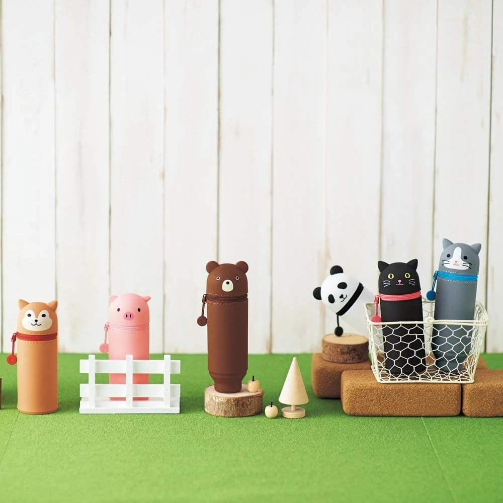 LIHIT LAB PuniLabo Stand Pencil Case - Shiba 4 LIHIT LAB PuniLabo Stand Pencil Case - Shiba - Image 4