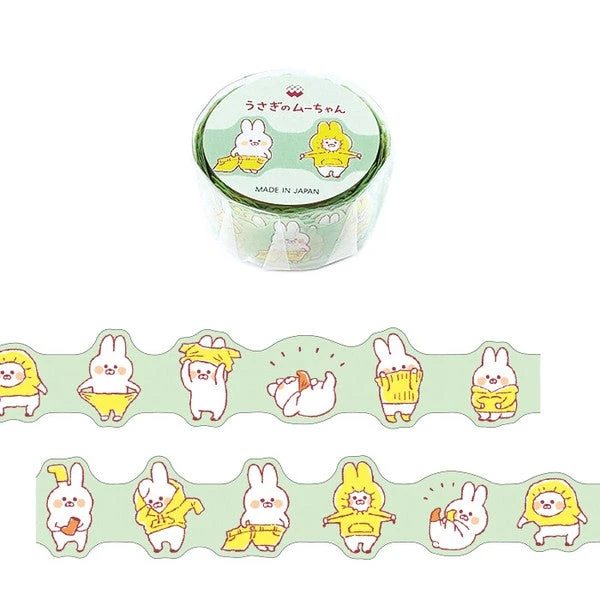 Mind Wave Die Cut Masking Tape - Moo-Chan Rabbit Getting Dressed 1 Mind Wave Die Cut Masking Tape - Moo-Chan Rabbit Getting Dressed