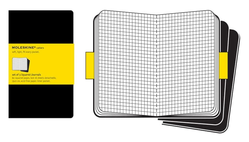Moleskine Black Large Squared Cahier (Pack Of 3) 1 Moleskine Black Large Squared Cahier (Pack Of 3)