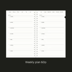 Paperian Archive Undated Weekly Planner -Stationery Sale Shop Archive Spiral Undated Weekly Planner V2 18 60801