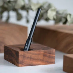 HMM Walnut Block Pen Stand -Stationery Sale Shop Block1200X1200 04