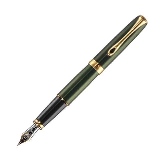 Diplomat Excellence A2 Evergreen & Gold Fountain Pen, Fine Nib