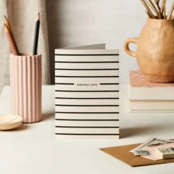 Katie Leamon Greeting Card [Stripe Birthday Love]