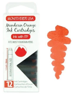 Monteverde International Standard Fountain Pen Ink Cartridges, Mandarin Orange