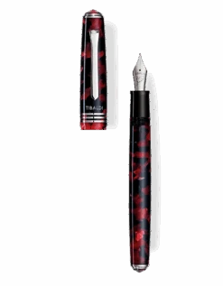 Tibaldi N60 Ruby Red Resin Fountain Pen, Palladium Trim, Broad Nib