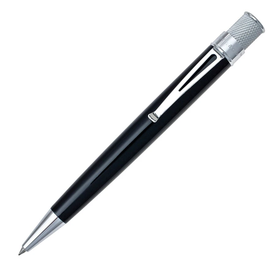 Retro 51 Tornado Classic Rollerball Pen, Black Lacquer 1 Retro 51 Tornado Classic Rollerball Pen, Black Lacquer