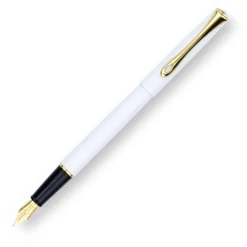 Diplomat Traveller Fountain Pen, Snow White & Gold