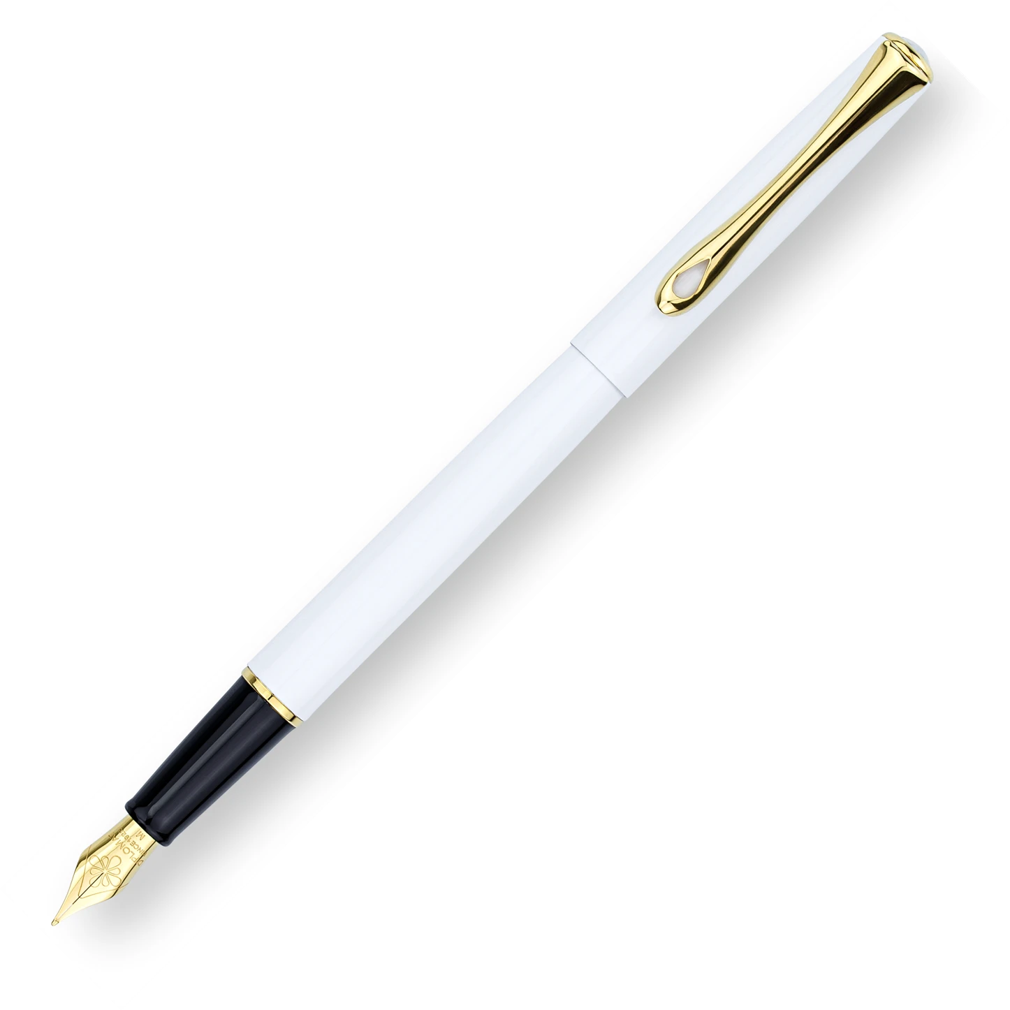 Diplomat Traveller Fountain Pen, Snow White & Gold 1 Diplomat Traveller Fountain Pen, Snow White & Gold