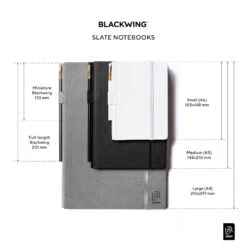 Blackwing Slate A6 Notebook + Pencil - Black -Stationery Sale Shop blackwing slate sizing chart 9d1c1a0f 9d56 488c a570 e5c2ac80c2ee 1800x1800 1 1