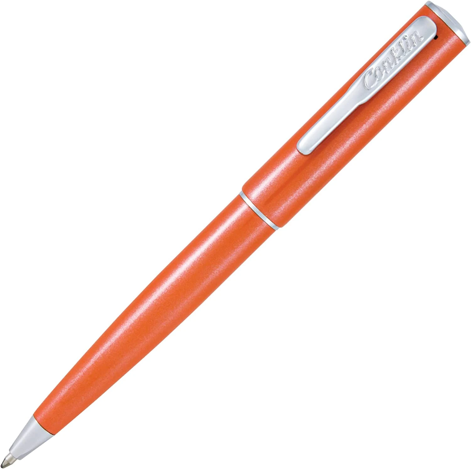 Conklin Coronet Ballpoint Pen, Orange & Chrome 1 Conklin Coronet Ballpoint Pen, Orange & Chrome
