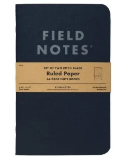 Field Notes 'Pitch Black' Notebook A5 [2 Pack] -Stationery Sale Shop field notes pitch black large notebook 2 pack ruled paper p20232 115773 zoom