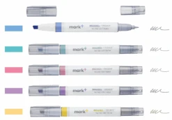 Kokuyo Mark+ 2 Way Colour Marker Pen [Grey Tip] Set Of 5 -Stationery Sale Shop mark grey set