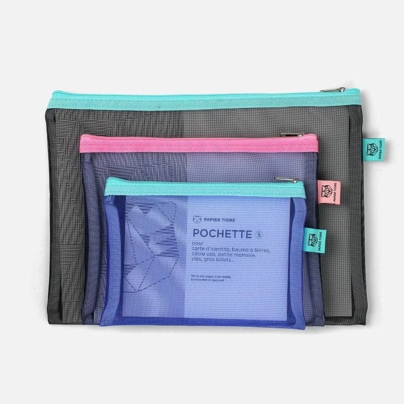 Papier Tigre Mesh Pockets Set - Black 1 Papier Tigre Mesh Pockets Set - Black