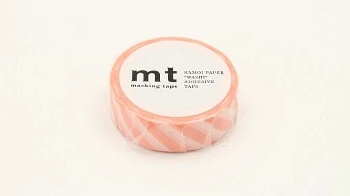 MT Masking Tape 1P Deco - Stripe Salmon Pink 2 MT Masking Tape 1P Deco - Stripe Salmon Pink - Image 2