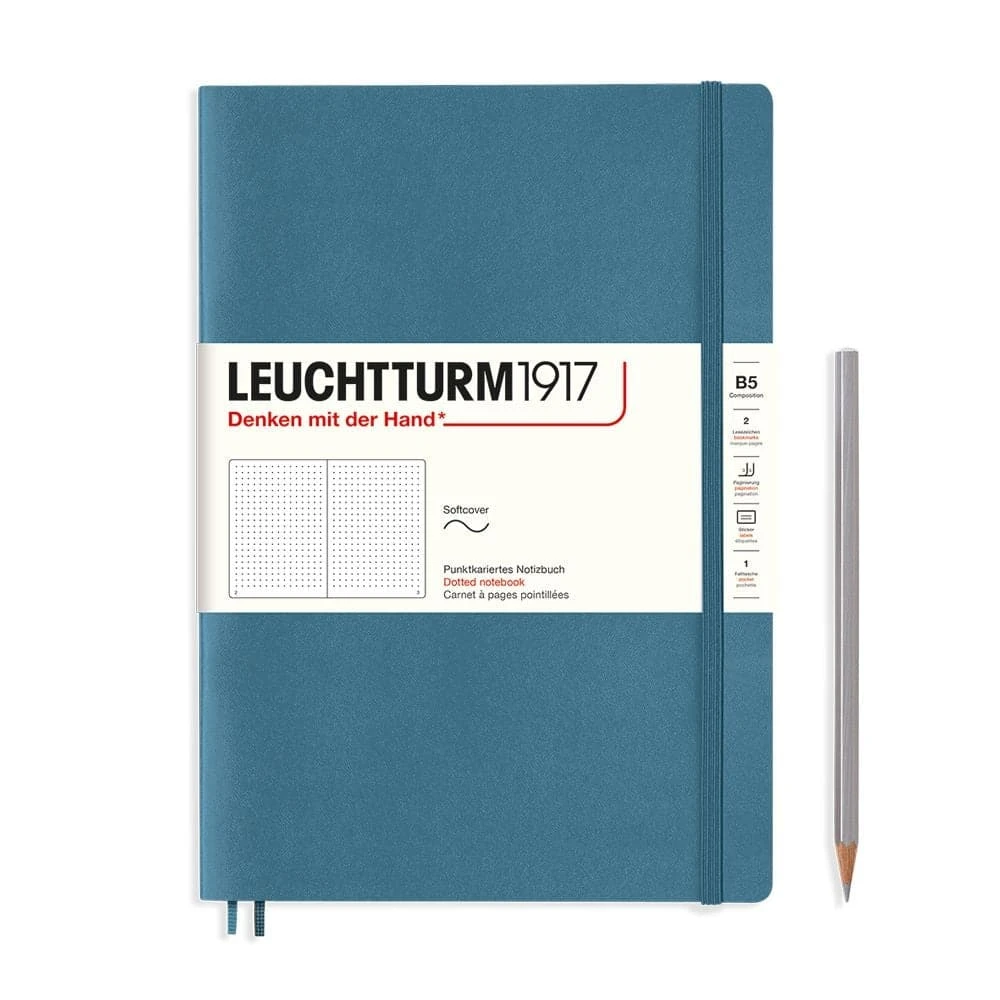 Leuchtturm1917 Softcover Notebook B5 - Stone Blue 2 Leuchtturm1917 Softcover Notebook B5 - Stone Blue - Image 2