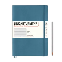 Leuchtturm1917 Softcover Notebook B5 - Stone Blue 5 Leuchtturm1917 Softcover Notebook B5 - Stone Blue -Stationery Sale Shop notebook composition b5 softcover 123 numbered pages stone blue ruled
