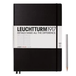 Leuchtturm1917 Hardcover Master Slim Notebook - A4+ (Lined, Dotted, Plain) -Stationery Sale Shop notebook master slim a4 hardcover 123 numbered pages black ruled