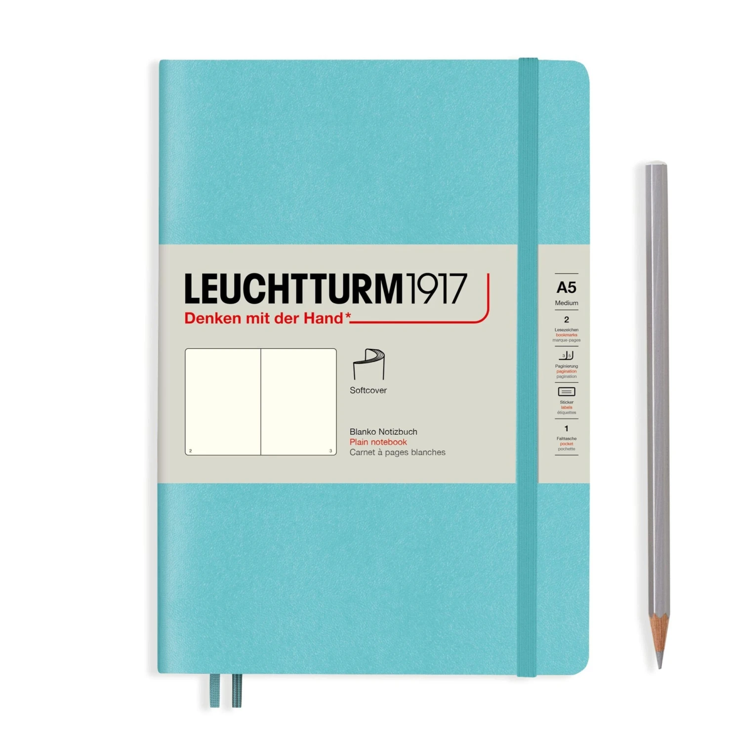 Leuchtturm 1917 Softcover A5 Notebook - Aquamarine 3 Leuchtturm 1917 Softcover A5 Notebook - Aquamarine - Image 3