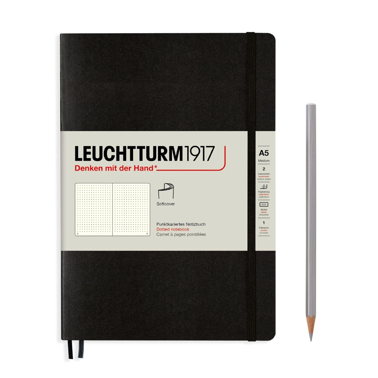 Leuchtturm 1917 Softcover A5 Notebook - Black 2 Leuchtturm 1917 Softcover A5 Notebook - Black - Image 2