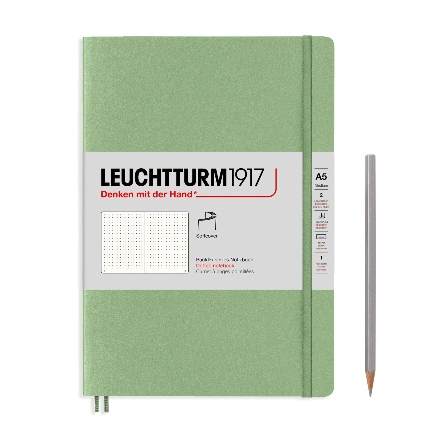 Leuchtturm 1917 Softcover A5 Notebook - Sage 1 Leuchtturm 1917 Softcover A5 Notebook - Sage