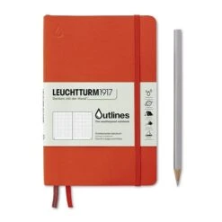 LEUCHTTURM1917 Paperback Outlines Notebook B6+ (Dotted) -Stationery Sale Shop notebook paperback b6 outlines flexcover 89 num pages signal orange dotted