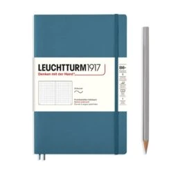Leuchtturm1917 Softcover Stone Blue B6 -Stationery Sale Shop notebook paperback b6 softcover 123 numbered pages stone blue dotted