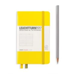 Leuchtturm 1917 Notebook, A6 - Lemon -Stationery Sale Shop notebook pocket a6 hardcover 187 numbered pages lemon ruled 2