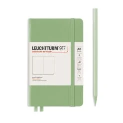 Leuchtturm 1917 Notebook, A6 - Sage -Stationery Sale Shop notebook pocket a6 hardcover 187 numbered pages sage plain 2