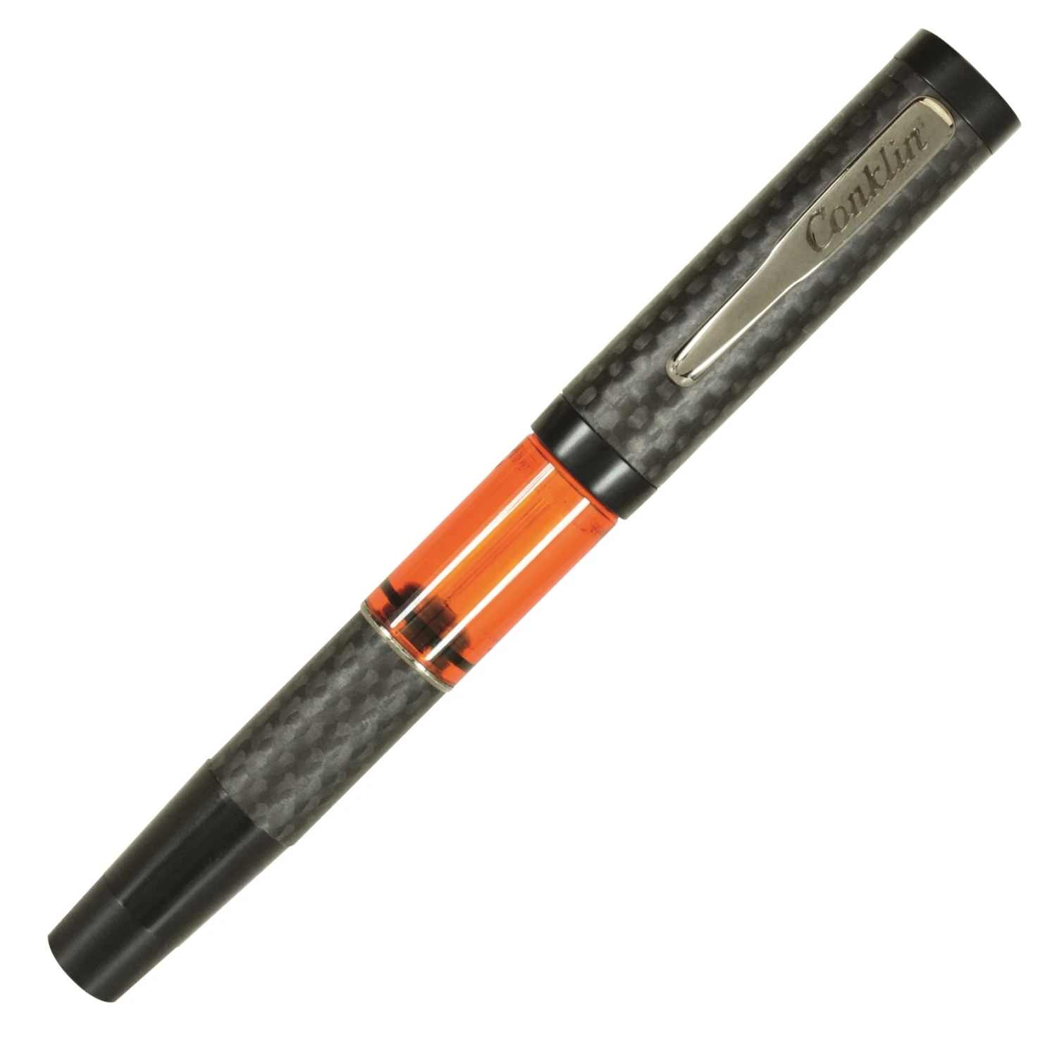 Conklin Carbon Fiber Stealth Word Gauge Fountain Pen, Orange 1 Conklin Carbon Fiber Stealth Word Gauge Fountain Pen, Orange