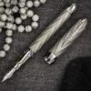 Pineider Matrix Jewelers Limited Edition Sterling Silver Fountain Pen, Palladium Plated