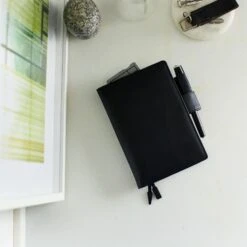 Hobonichi 2024 A6 Planner Cover [Leather: Taku Satoh Basic Black] -Stationery Sale Shop slide 01 14