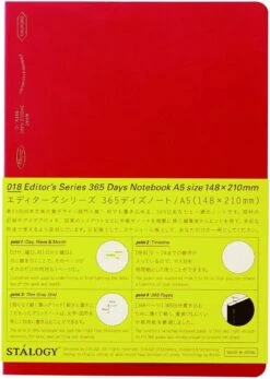 Stalogy 365Days Notebook (A5) - Grid Paper -Stationery Sale Shop stalogy 365 a5 red