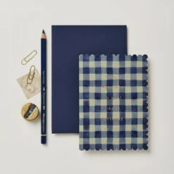 Wanderlust Blue Gingham Birthday Card