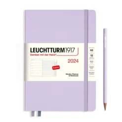 Leuchtturm1917 2024 Weekly Planner & Notebook (A5) -Stationery Sale Shop weekly planner notebook medium a5 2024 with booklet lilac english 9d636243 f739 4a7a 924d 6a6b4365c350
