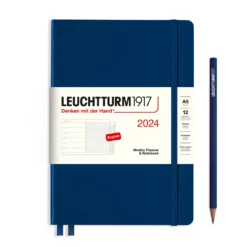 Leuchtturm1917 2024 Weekly Planner & Notebook (A5) -Stationery Sale Shop weekly planner notebook medium a5 2024 with booklet navy english 679135eb 7486 4df8 ba45 577a6e961e5d