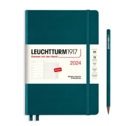 Leuchtturm1917 2024 Weekly Planner & Notebook (A5) -Stationery Sale Shop weekly planner notebook medium a5 2024 with booklet pacific green english 9be60941 9b25 4a76 a35d 74b0078ce1ed