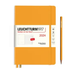Leuchtturm1917 2024 Weekly Planner & Notebook (A5) -Stationery Sale Shop weekly planner notebook medium a5 2024 with booklet rising sun english 726ea8c4 7f8e 4902 a1c8 798edf25b51e