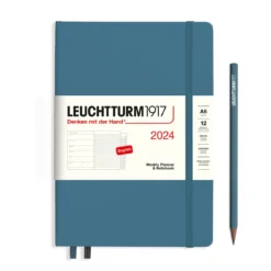 Leuchtturm1917 2024 Weekly Planner & Notebook (A5) -Stationery Sale Shop weekly planner notebook medium a5 2024 with booklet stone blue english 80e81d2a 3499 4778 b3e8 d3e500f9ec27